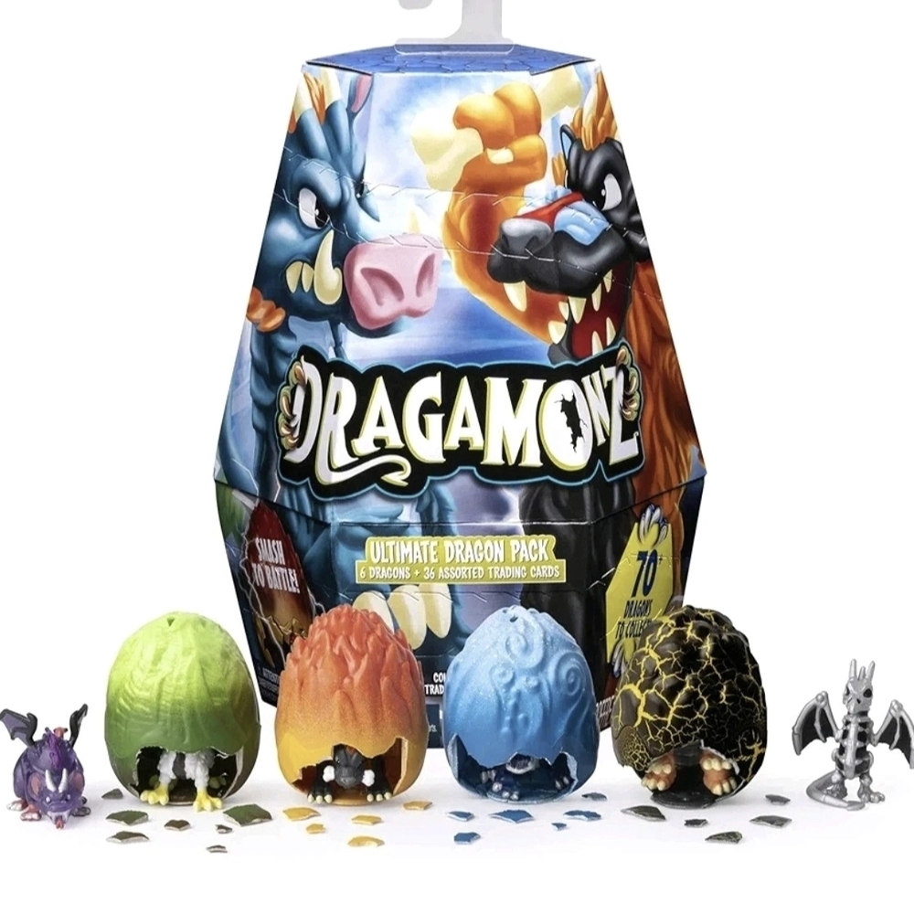 Dragamonz Ultimate Dragon 6 Pack Collectible Figure Trading Card Game Eggs Toys